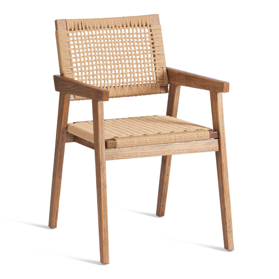 Стул VANHEIM дерево вяз/бечевка, Груша (№3), 46х45х83 см