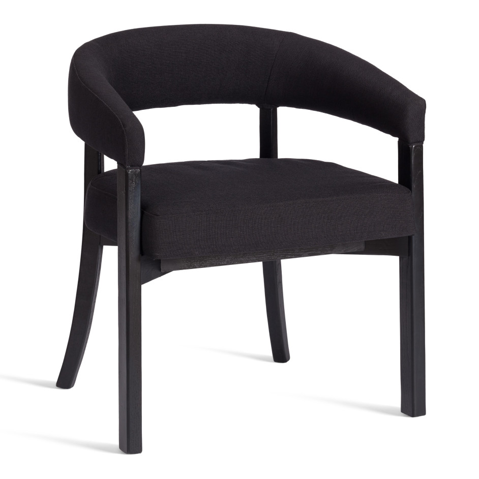 Стул SURTUR дерево вяз/ткань лен, черный/черный лен, 54х53х74 см