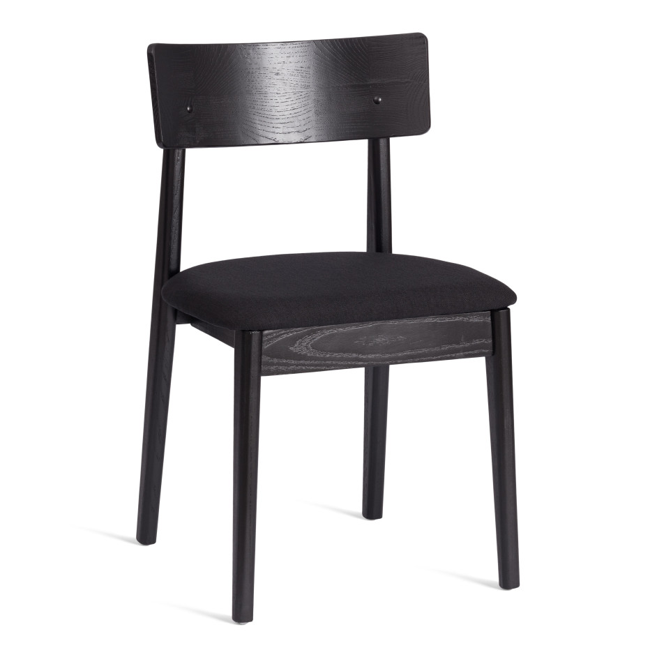 Стул THOR дерево вяз/ткань лен, черный/черный лен, 50х48х81,5 см