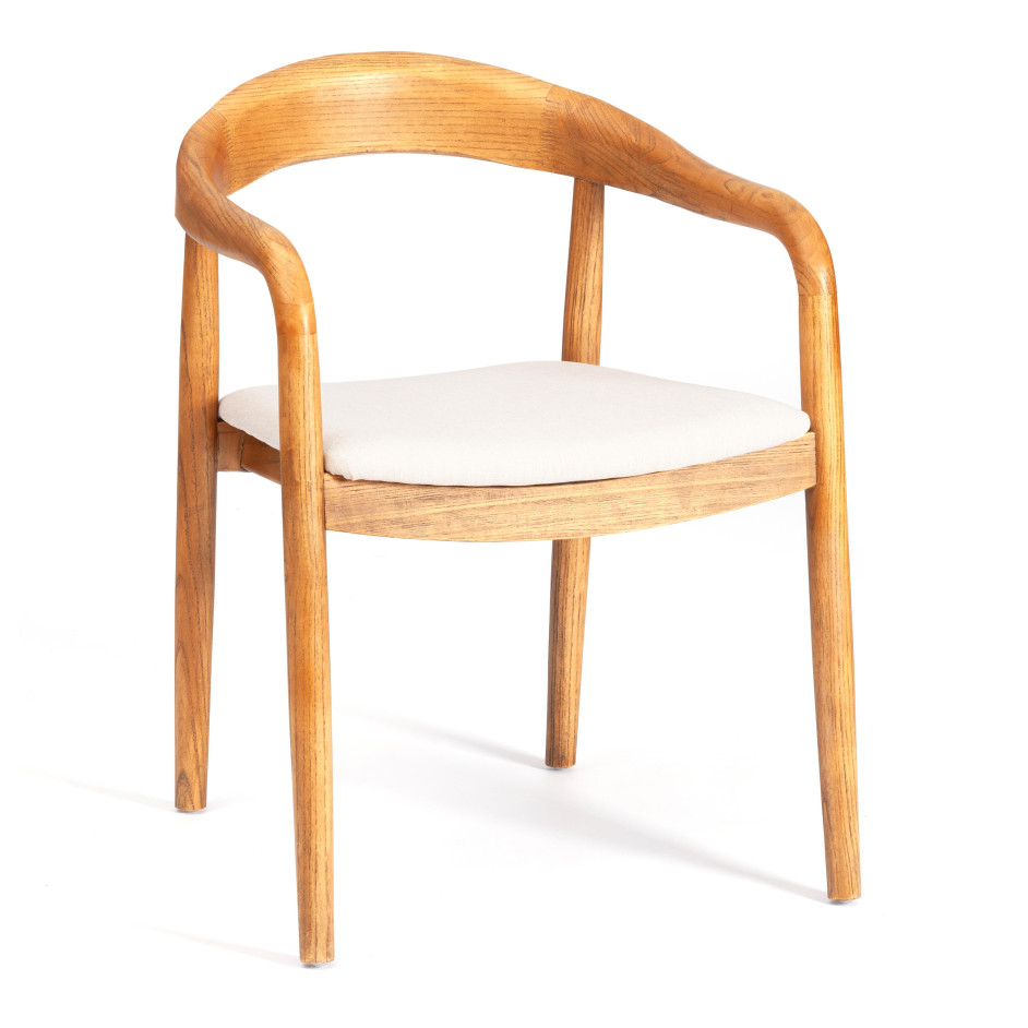 Стул BALDUR дерево вяз/ткань лен, груша№3/бежевый лен, 49х52х76,5 см