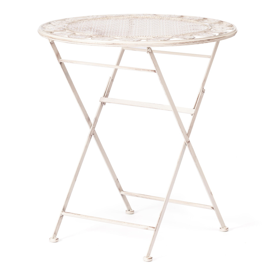 Стол Patio (PL08-11139) стальной сплав, античный белый, 70х75см