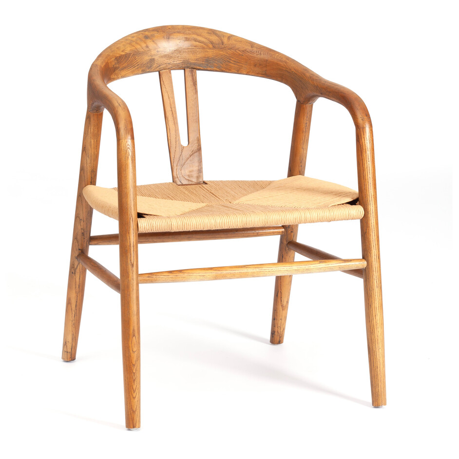 Стул VALI дерево вяз/бечевка, Груша (№3), 50х46х77 см