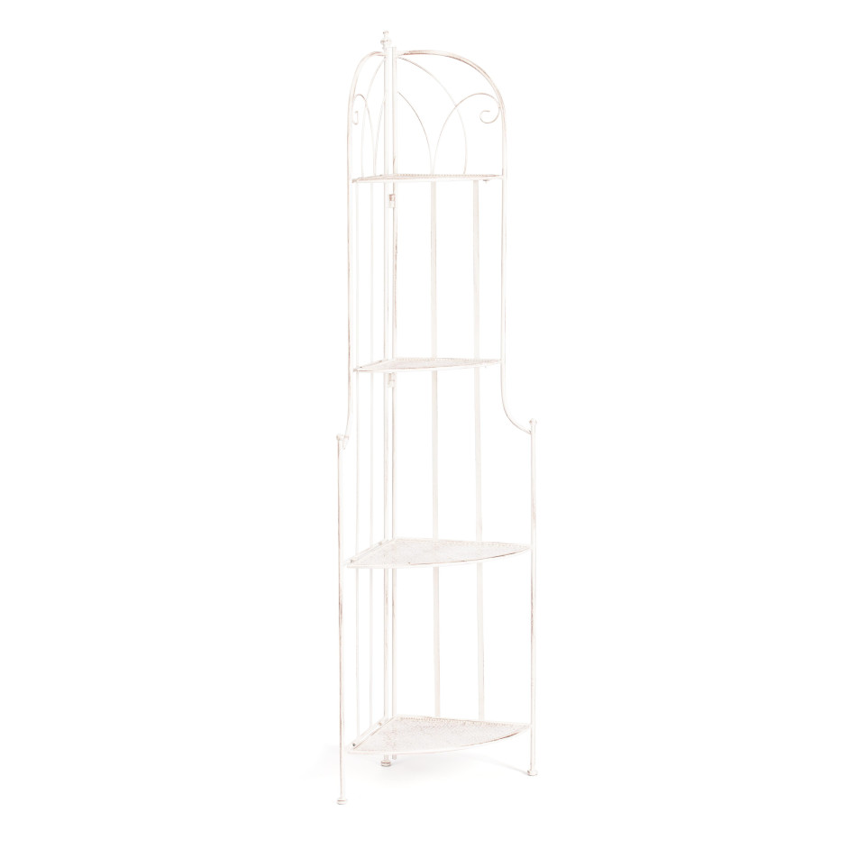 Этажерка угловая Secret De Maison Nicole (PL08-10338) стальной сплав, античный белый, 48х33х159 см