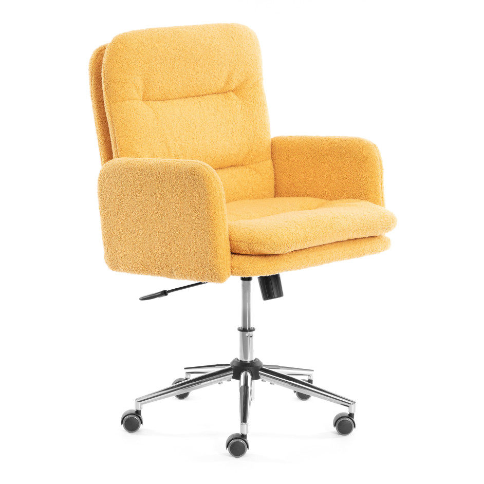 Кресло Dover хром букле, желтый, barni curcuma