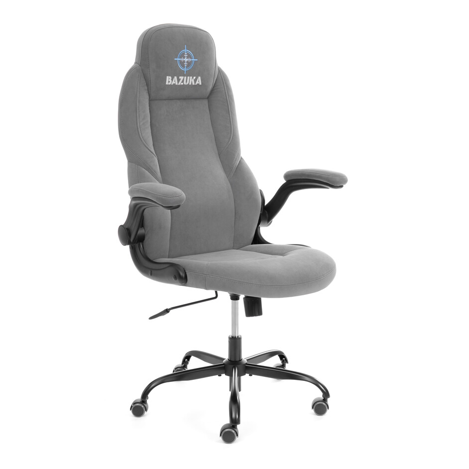 Кресло BAZUKA metalBL велюр, серый, 29, 54х48х132 см