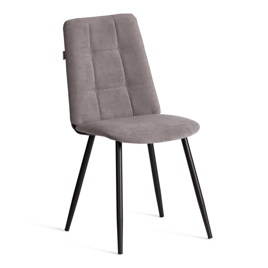 Стул обеденный Asti (2 шт. в упаковке) TREND, велюр, серый/чёрный, 29
