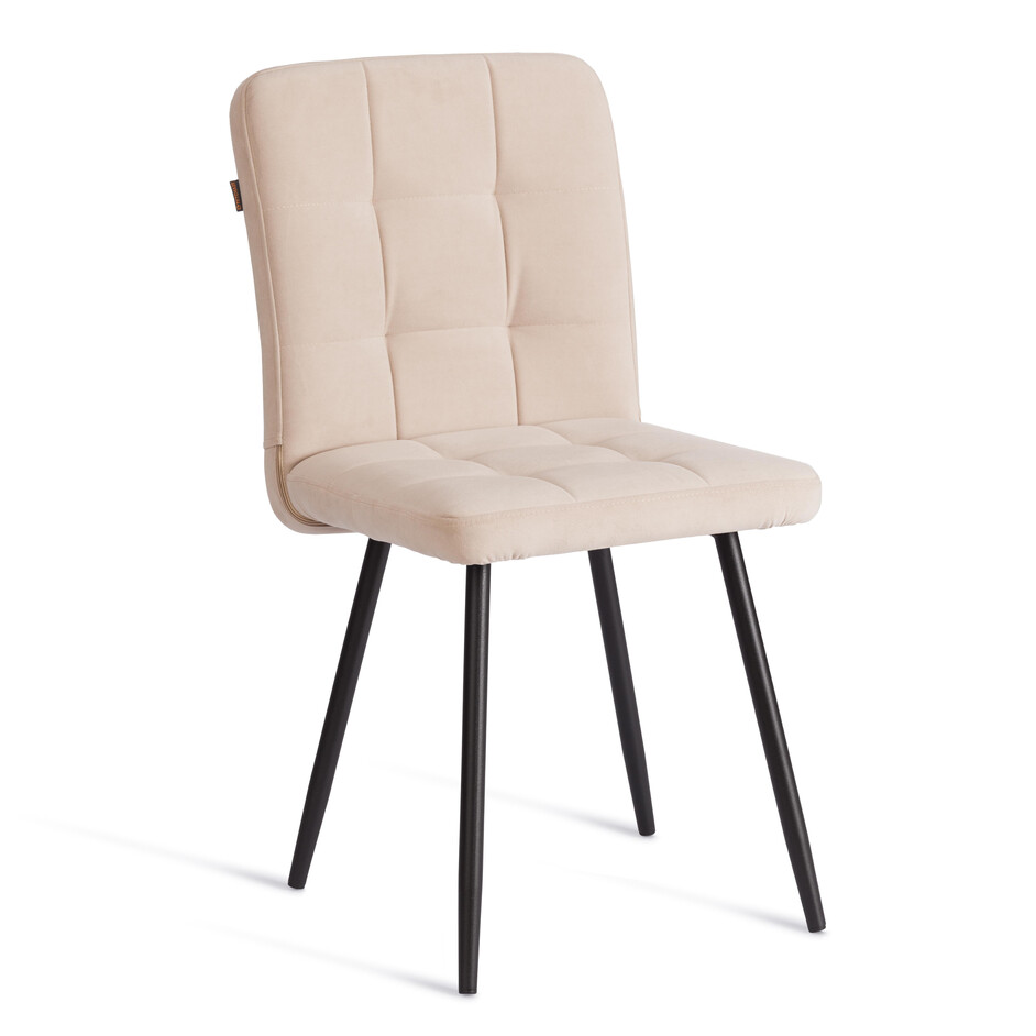 Стул обеденный Medeo   LT, велюр, бежевый/черный, 7, 45х56х89 см