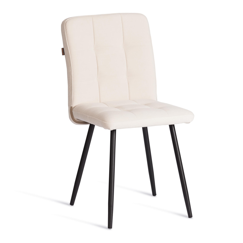 Стул обеденный Medeo  (2 шт. в упаковке) LT, велюр, молочный/черный, 4, 45х56х89 см