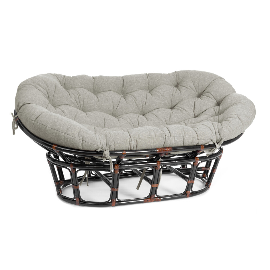 Диван MAMASAN/МАМАСАН 23/02 W /с подушкой/ 169х102х80см, коричневый, матрац 182х119см, ткань серо-бежевая 3м 16/2