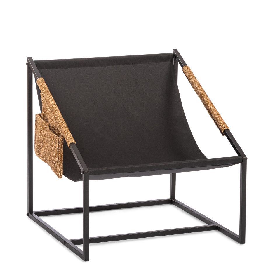 Кресло Charli / Чарли без подлокотника с карманом, велюр/букле, VT shape amber