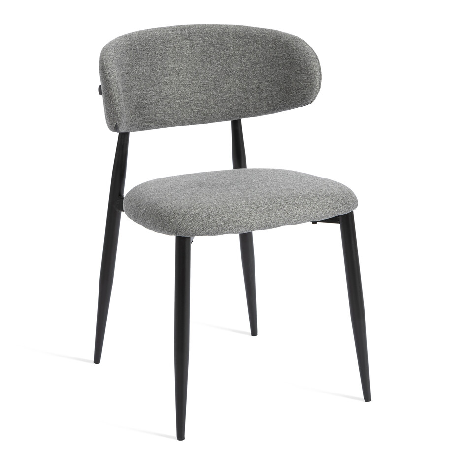 Стул обеденный Belsay/Белси велюр/металл, светло-серый/черный, 46х53х79см