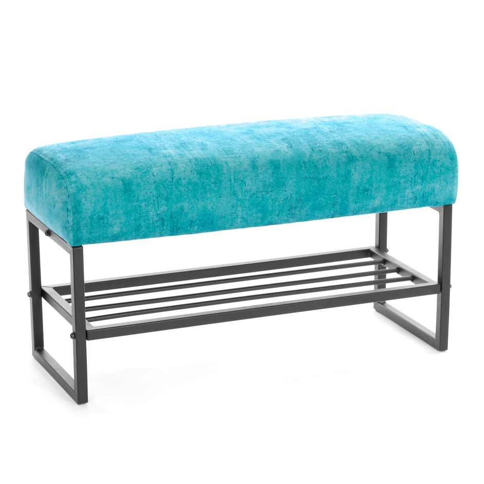 Банкетка-обувница Charli Lux/Чарли Люкс КЗ, велюр, vt фреска бирюза