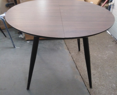 Стол ECLIPSE ( mod. 9005 ) металл/мдф, 100+40x100x76 см, темный орех/черный