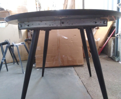 Стол ECLIPSE ( mod. 9005 ) металл/мдф, 100+40x100x76 см, темный орех/черный