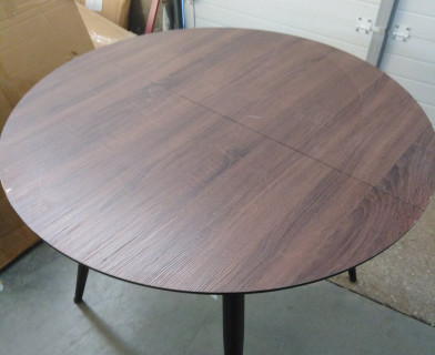 Стол ECLIPSE ( mod. 9005 ) металл/мдф, 100+40x100x76 см, темный орех/черный