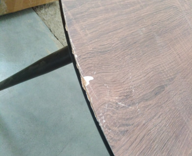 Стол ECLIPSE ( mod. 9005 ) металл/мдф, 100+40x100x76 см, темный орех/черный