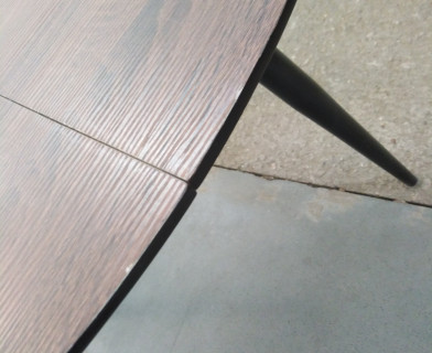 Стол ECLIPSE ( mod. 9005 ) металл/мдф, 100+40x100x76 см, темный орех/черный