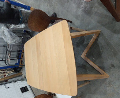 Стол раскладной VAKU (Ваку) основание бук, столешница мдф, 80x120+40x75см, Натуральный