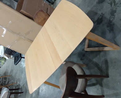 Стол раскладной VAKU (Ваку) основание бук, столешница мдф, 80x120+40x75см, Натуральный