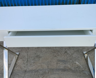 Стол письменный LAZETTI (mod.EWD-HS01) мдф high gloss/металл, 120х55х75см, Белый (White)/хром