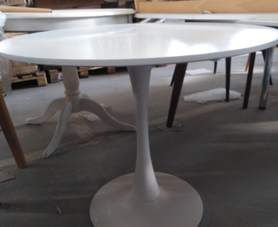 Стол TULIP (mod. 011) металл, мдф, белый, D90х75 см