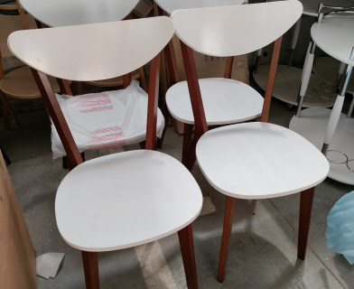 Стул жесткое сиденье MAXI (Макси) каркас бук, сиденье, спинка - мдф, 86 х 48.5 х 54.5 см, Белый + Коричневый