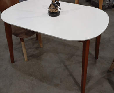 Стол обеденный раскладной Боско/Bosco МДФ/бук, 120+30х80см, белый/коричневый