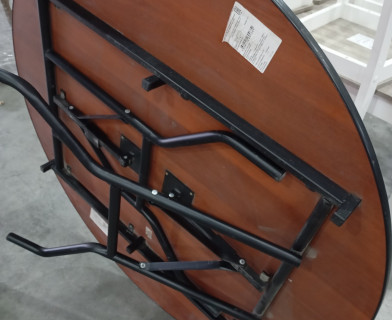 Стол RUSTO (mod. 283) МДФ/металл, D100 х 75 см, Black (Черный) / Walnut (Орех) 10