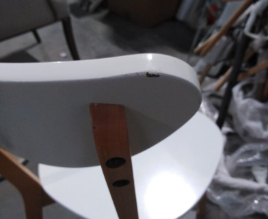 Стул жесткое сиденье MAXI (Макси) каркас бук, сиденье, спинка - мдф, 86 х 48.5 х 54.5 см, Белый+Натуральный ( Бук)