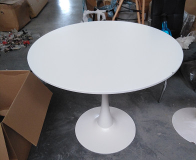 Стол TULIP (mod. 011) металл, мдф, белый, D90х75 см