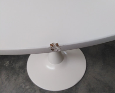 Стол TULIP (mod. 011) металл, мдф, белый, D90х75 см