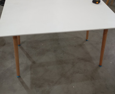 Стол JOHN (mod. T1001) МДФ/дерево, 120 х 80 х 75 см , White (Белый) / Natural (натуральный)