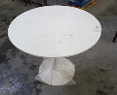 Стол TULIP (mod. 011) металл, мдф, белый, D90х75 см