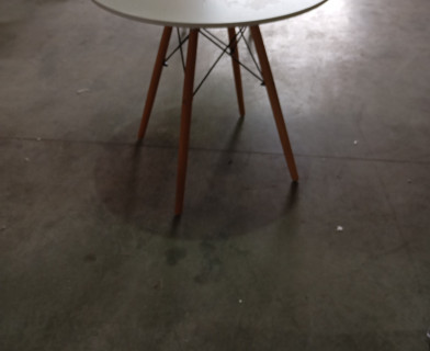 Стол CINDY NEXT (mod. 70-80 MDF) металл/мдф/бук, белый/натуральный, D70х75см