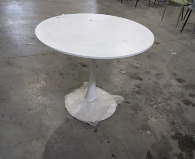 Стол TULIP (mod. 011) металл, мдф, белый, D90х75 см