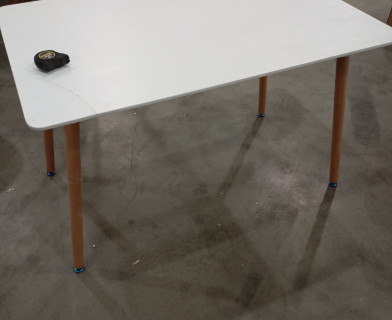 Стол JOHN (mod. T1001) МДФ/дерево, 120 х 80 х 75 см , White (Белый) / Natural (натуральный)