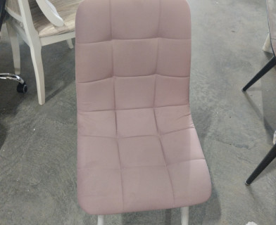 Стул CHILLY MAX Велюр/металл , 45 х 54 х 90 см , пыльно-розовый/белый