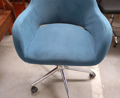 Кресло MODENA хром флок , синий, 32