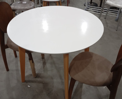 Стол RUSTO (mod. 283) МДФ/металл, D100 х 75 см, Black (Черный) / Walnut (Орех) 10