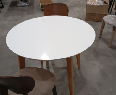 Стол RUSTO (mod. 283) МДФ/металл, D100 х 75 см, Black (Черный) / Walnut (Орех) 10