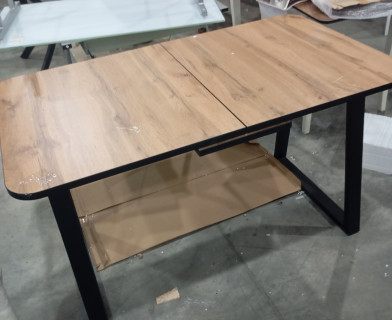 Стол MALTIDO ЛДСП/HPL/металл, 130 х 75+30 х 75 см, Дуб Вотан/чёрный