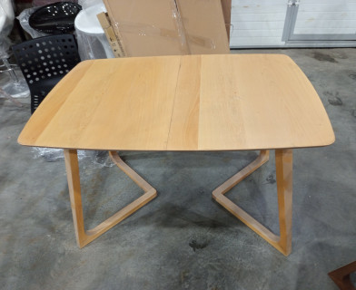 Стол раскладной VAKU (Ваку) основание бук, столешница мдф, 80x120+40x75см, Натуральный