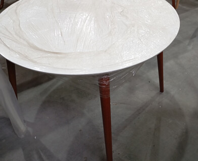 Стол обеденный Вosco/Боско МДФ/бук, D900, белый/коричневый