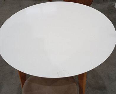 Стол обеденный Боско/Bosco МДФ/бук, D900, белый/натуральный бук