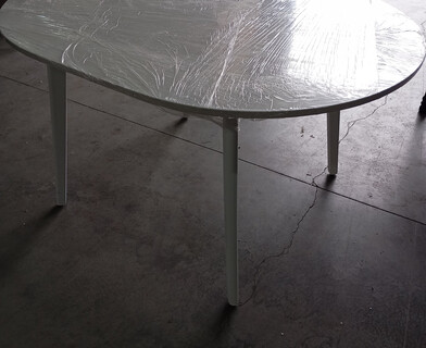 Стол обеденный раздвижной Свелто/Svelto ЛДСП, опора-массив березы, 105х105-140х74,5см, белый /белый