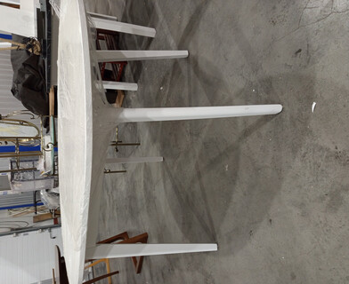 Стол обеденный раздвижной Свелто/Svelto ЛДСП, опора-массив березы, 105х105-140х74,5см, белый /белый