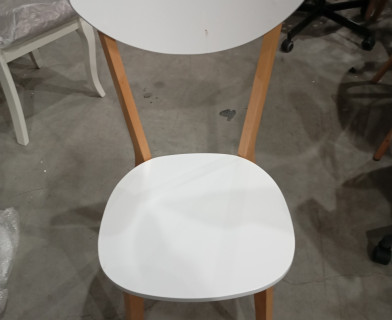 Стул жесткое сиденье MAXI (Макси) каркас бук, сиденье, спинка - мдф, 86 х 48.5 х 54.5 см, Белый+Натуральный ( Бук)