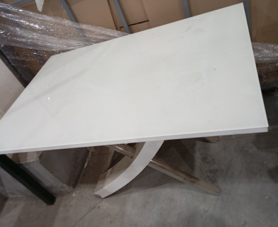 Стол обеденный раскладной BOSCO (Боско) основание бук, столешница мдф, 120+30*80см, Белый+Натуральный ( Бук)