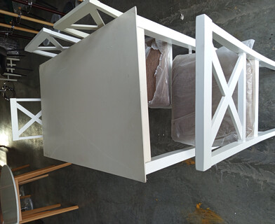 Стол обеденный Вosco/Боско МДФ/бук, D900, белый/коричневый