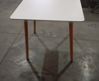 Стол JOHN (mod. T1003) МДФ/дерево, 80 х 80 х 75 см , White (Белый) / Natural (натуральный)